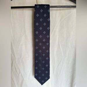 Altea Navy Blue Tie with Light Blue Medallion Pattern